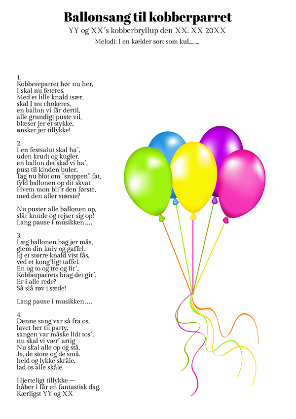 Festsang med ballonger