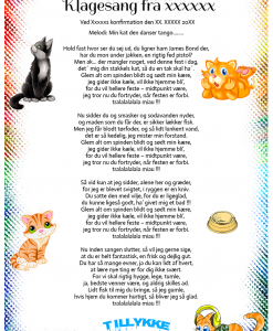 Klagesang fra katten - tekstforslag nr 1 -  Konfirmation - Dreng