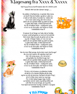 Klagesang fra katten - tekstforslag nr 2 - flere katte -  Konfirmation