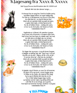 Klagesang fra katten - tekstforslag nr 3 - flere katte -  Konfirmation